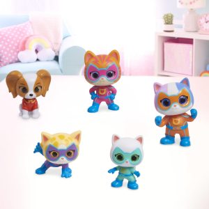Vibrant animal superhero figurines encourage imaginative play in a cozy, inviting setting for kids.