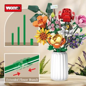 Customizable vibrant floral arrangement with adjustable stems and innovative design elements.