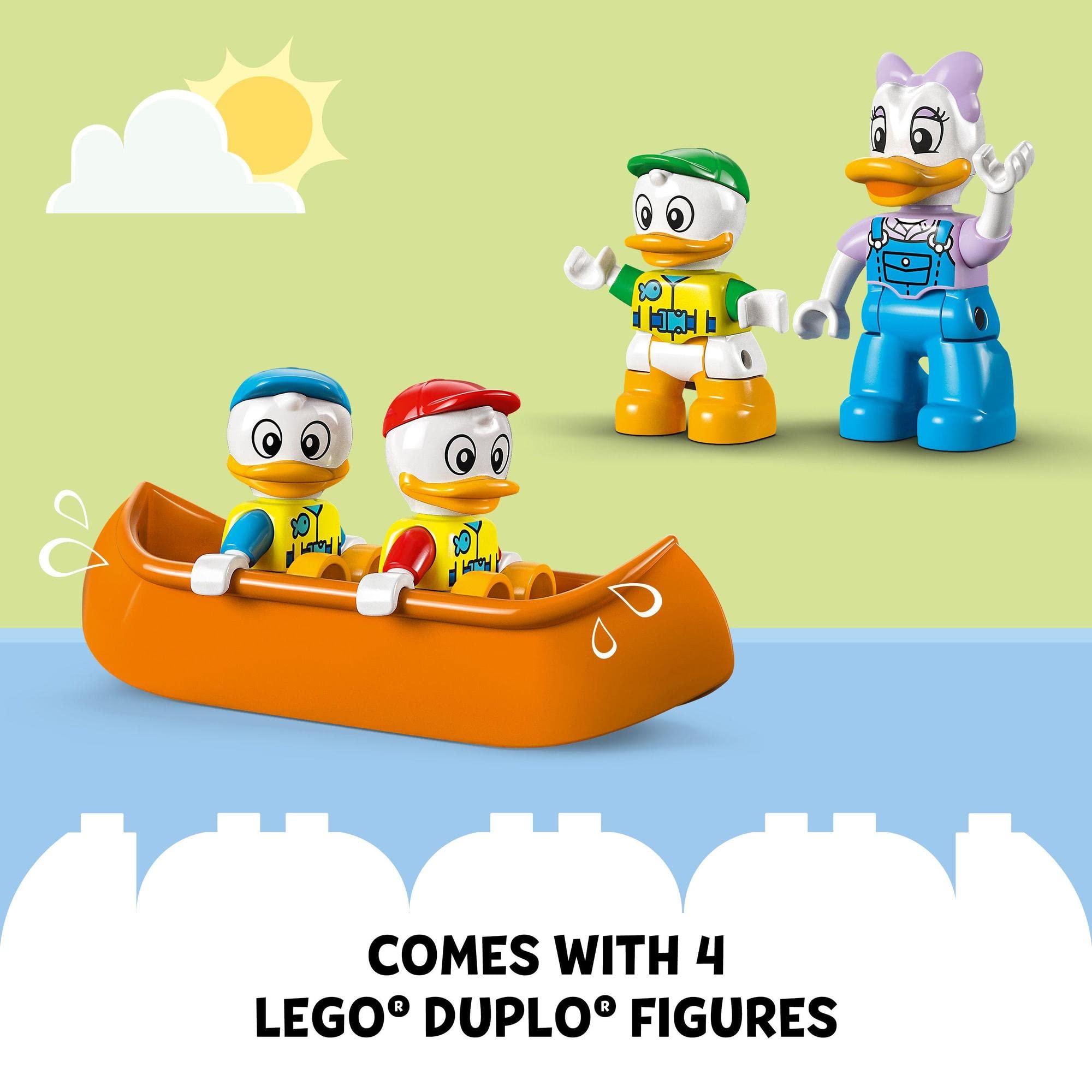 Exciting LEGO DUPLO canoe adventure featuring colorful figures for imaginative family play.