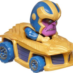 Vibrant toy car featuring a comic book villain with a playful design and action pose.