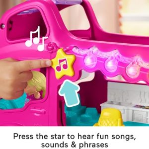 Bright interactive toy for kids featuring music, lights, and a fun yellow star button.