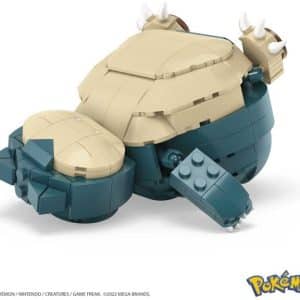 Adorable LEGO Snorlax model in relaxed pose, showcasing charming details and classic colors.