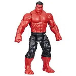 Dynamic red muscular action figure, showcasing strength and intricate details for collectors and play.