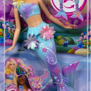 Whimsical Flower Magic Mermaid Barbie Doll in vibrant packaging, perfect for imaginative underwater adventures.