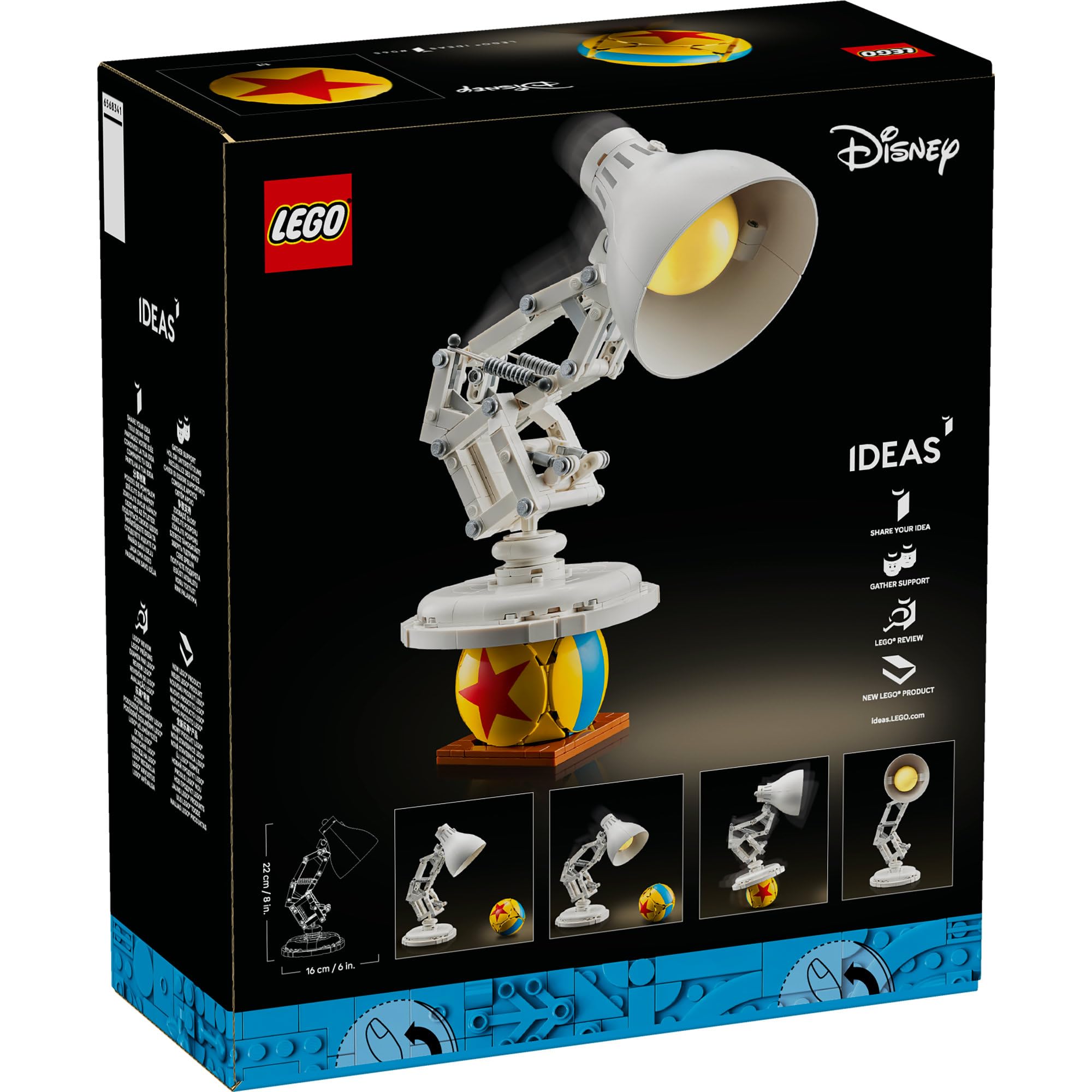 LEGO Luxo Jr. Lamp Set: Iconic Pixar collectible with adjustable design and vibrant colors.