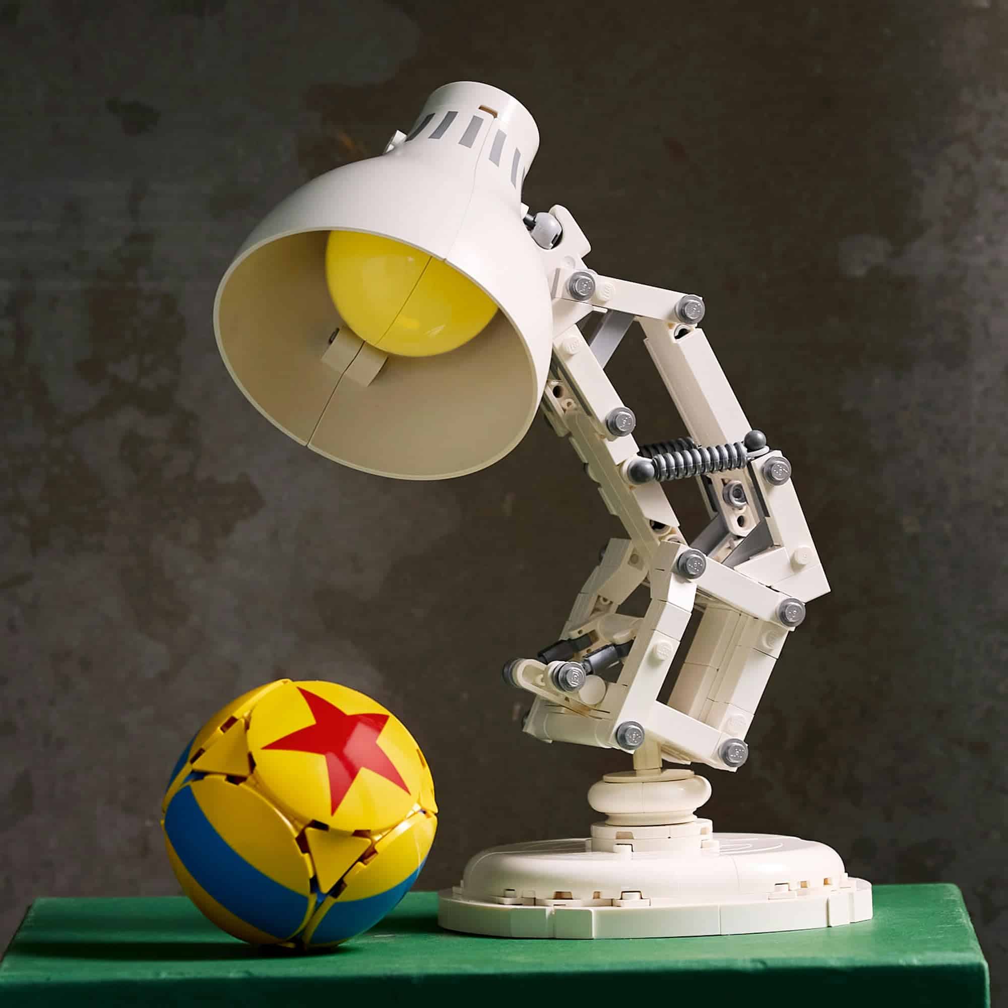 Whimsical lamp and colorful beach ball evoke childhood joy and playful creativity.