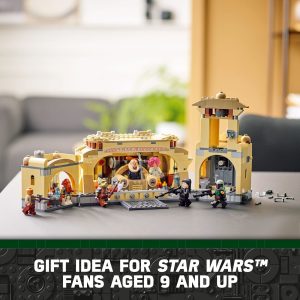 Vibrant LEGO Star Wars Cantina set for ages 9+, featuring dynamic minifigures and intricate details.