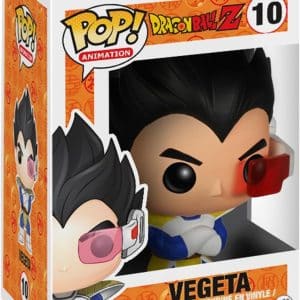Vegeta Funko Pop! figure, Dragon Ball Z collectible in classic battle suit with scouter.