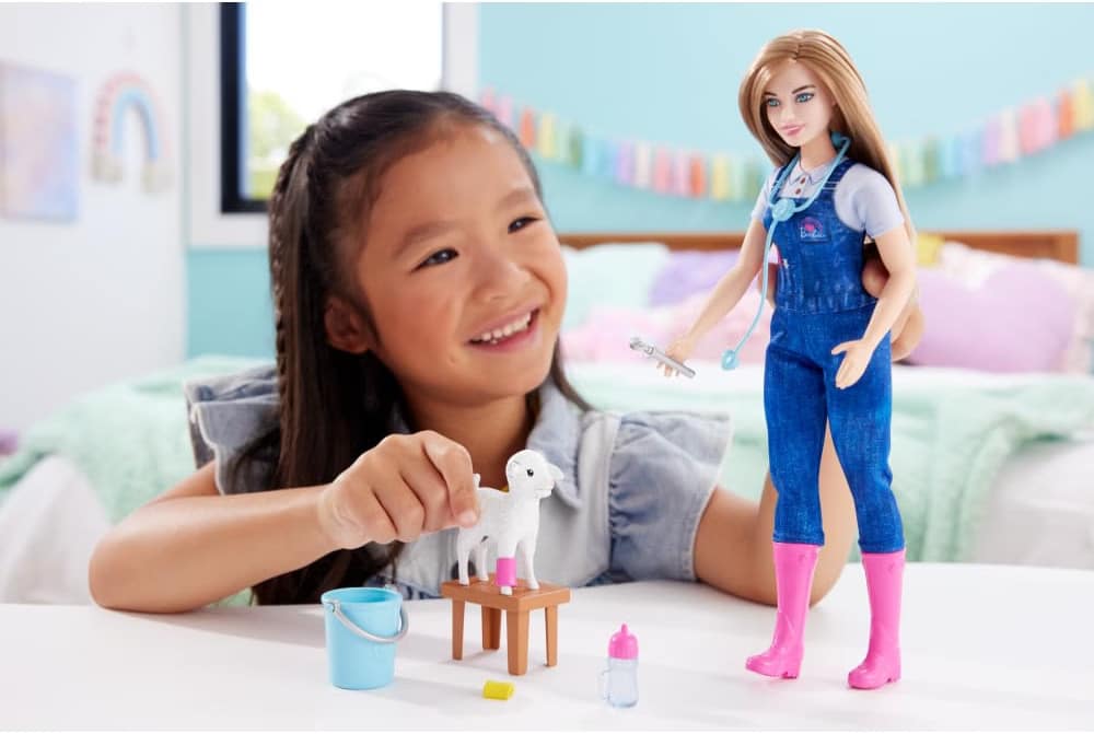 Barbie 65th Anniversary Farm Veterinarian Doll, Lamb, and Accessories!