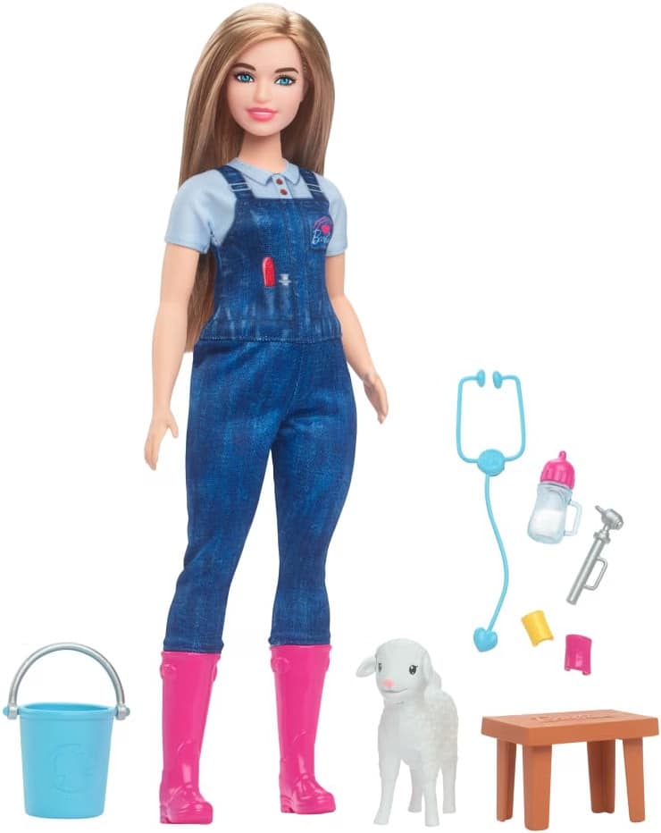 Barbie 65th Anniversary Farm Veterinarian Doll, Lamb, and Accessories! - Image 2