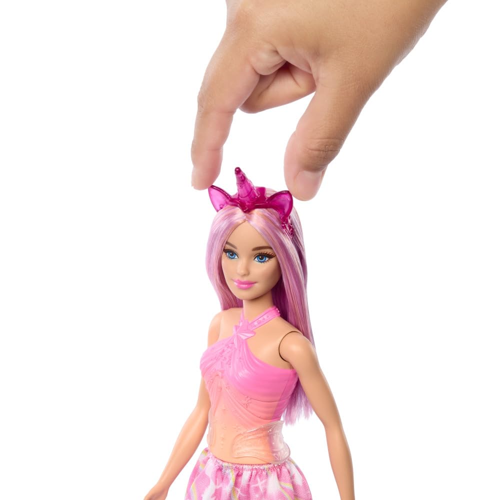 Barbie Unicorn Doll with Pink Fantasy Hair, Colorful Outfit & Unicorn-Themed Accessories - Image 2