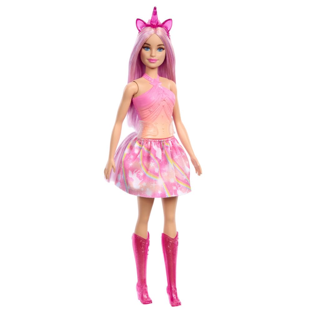 Barbie Unicorn Doll with Pink Fantasy Hair, Colorful Outfit & Unicorn-Themed Accessories - Image 4