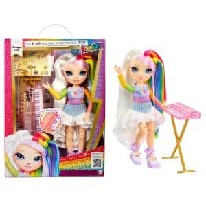 Rainbow High Jr High Rock Band - Amaya, Rainbow 9” Fashion Doll with Keyboard, Customize with Stickers, Posable, for Kids Ages 4+