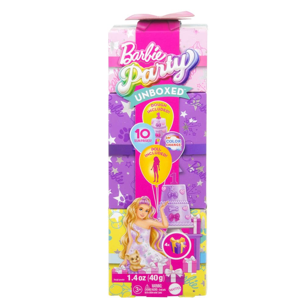 Barbie Party Unboxed Doll & Accessories, Pet Birthday Series Birthday Bows Set with 10 Surprises Including Color Change & Cake-Decorating Activity - Image 7