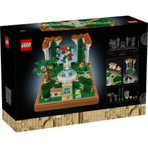 LEGO Icons Fountain Garden Building Set for Adults, Office or Home Room Decor Piece, Model Kit with Artificial Flowers and Animal Figures, 3D Puzzle Treat for Women & Men 10359