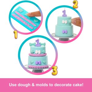 Barbie Party Unboxed Doll & Accessories, Pet Birthday Series Party Stars Set with 10 Surprises Including Color Change & Cake-Decorating Activity