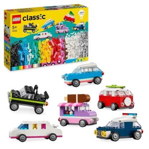LEGO Classic Creative Vehicles, Colourful Model Car Toys for 5+ Year Old Boys & Girls, with a Van, Ice-Cream Truck, Limousine, Police Car, and More, Fun Buildable Kids Toys 11036