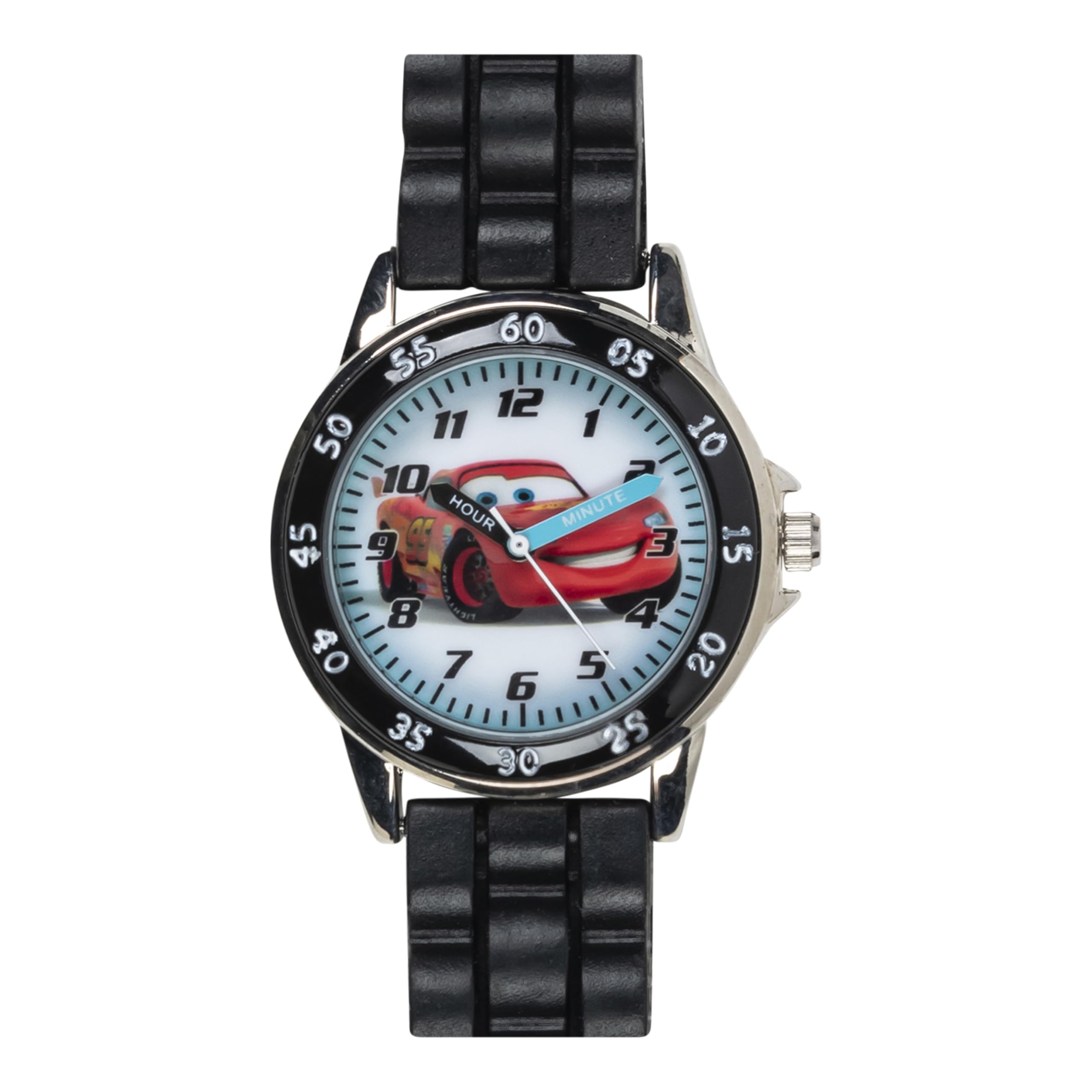 Disney Pixar Cars Lightning McQueen Time-Teaching Kids Clock Watch with Interactive Racing Dial, Black, Pixar Cars Kids Watch - Image 4