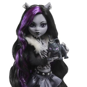 Monster High Doll, Clawdeen Wolf in Black and White, Reel Drama Collector Doll, Doll-Size and Life-Size Posters, Horror Flick Theme, Toys and Gifts
