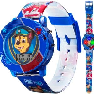 Accutime Paw Patrol Kids' Digital Watch with Blue Case, Comfortable Blue Strap, Easy to Buckle - Official 3D Character on the Dial, Safe for Children - Model: PAW4015, Blue, Digital