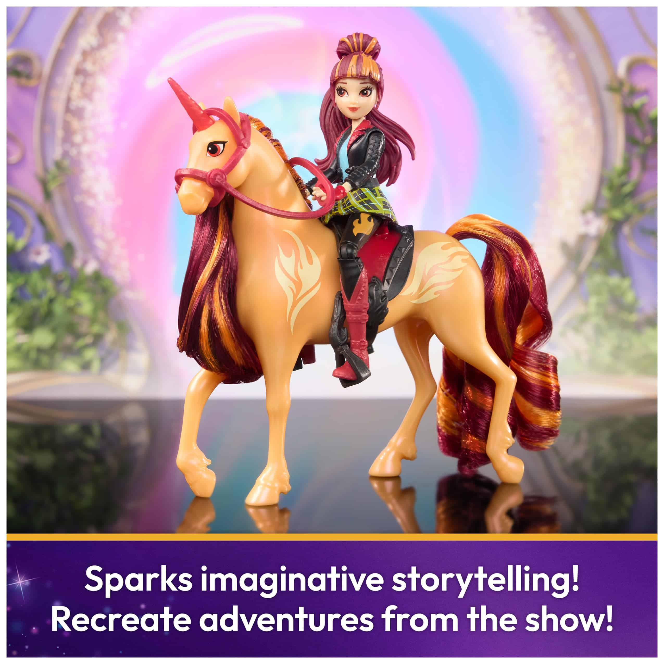 Unicorn Academy, Valentina & Cinder Set with 2 Riding Accessories and Hair Styling Tool, Dolls and Unicorn Toys for Girls Aged 4 and up - Image 6