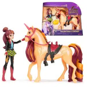 Unicorn Academy, Valentina & Cinder Set with 2 Riding Accessories and Hair Styling Tool, Dolls and Unicorn Toys for Girls Aged 4 and up