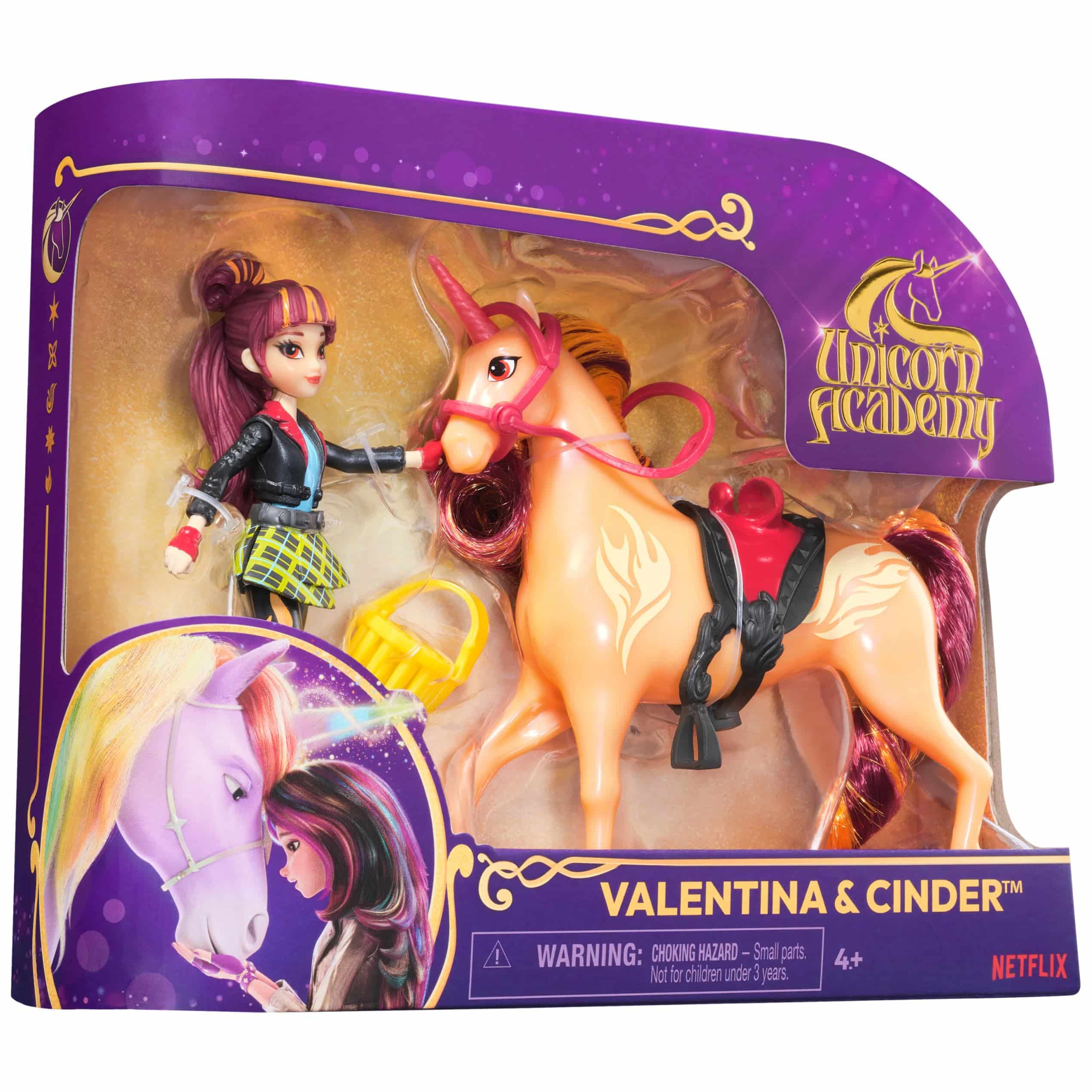 Unicorn Academy, Valentina & Cinder Set with 2 Riding Accessories and Hair Styling Tool, Dolls and Unicorn Toys for Girls Aged 4 and up - Image 5