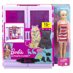 Barbie Fashionistas Ultimate Closet Portable Fashion Toy with Doll, Clothing, Accessories and Hangers, Gift for 3 Years Old and Up