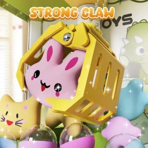 Electronic Arcade Cute Plush and Dinasour Claw Machines Game Vending Machine with Adjustable Sound& 32Pcs Mini Prizes,Candy Grabber Prize Toys for Boys Girls