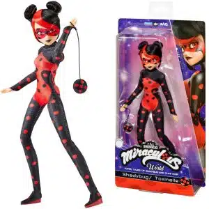 Bandai - Miraculous - Shadybug Doll 26 cm - Movable Fashion Doll Alternative Version of Ladybug from Miraculous World Paris - Official Licence - Toy for Children from 4 Years
