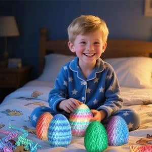 Small Dragon Eggs with Dragon Inside, 3D Printed Surprise Funny Gifts for Kids, Articulated Dragon Fidget Toys for Adults, Executive Desk Toys Office Room Décor (Gold)