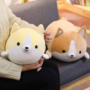 Corgi Dog Plush Pillow, Cute Shiba Inu Corgi Butt Stuffed Animal Toys Gifts for Bed, Valentine, Kids Birthday, Christmas (Yellow, 17.3inch)