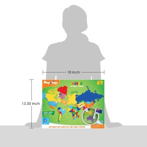Imagimake: Mapology World with Flags & Capitals- with Country Shaped Pieces- Jigsaw Puzzle and Educational Toy for Boys and Girls Above 5 Years- Excellent Birthday Gift