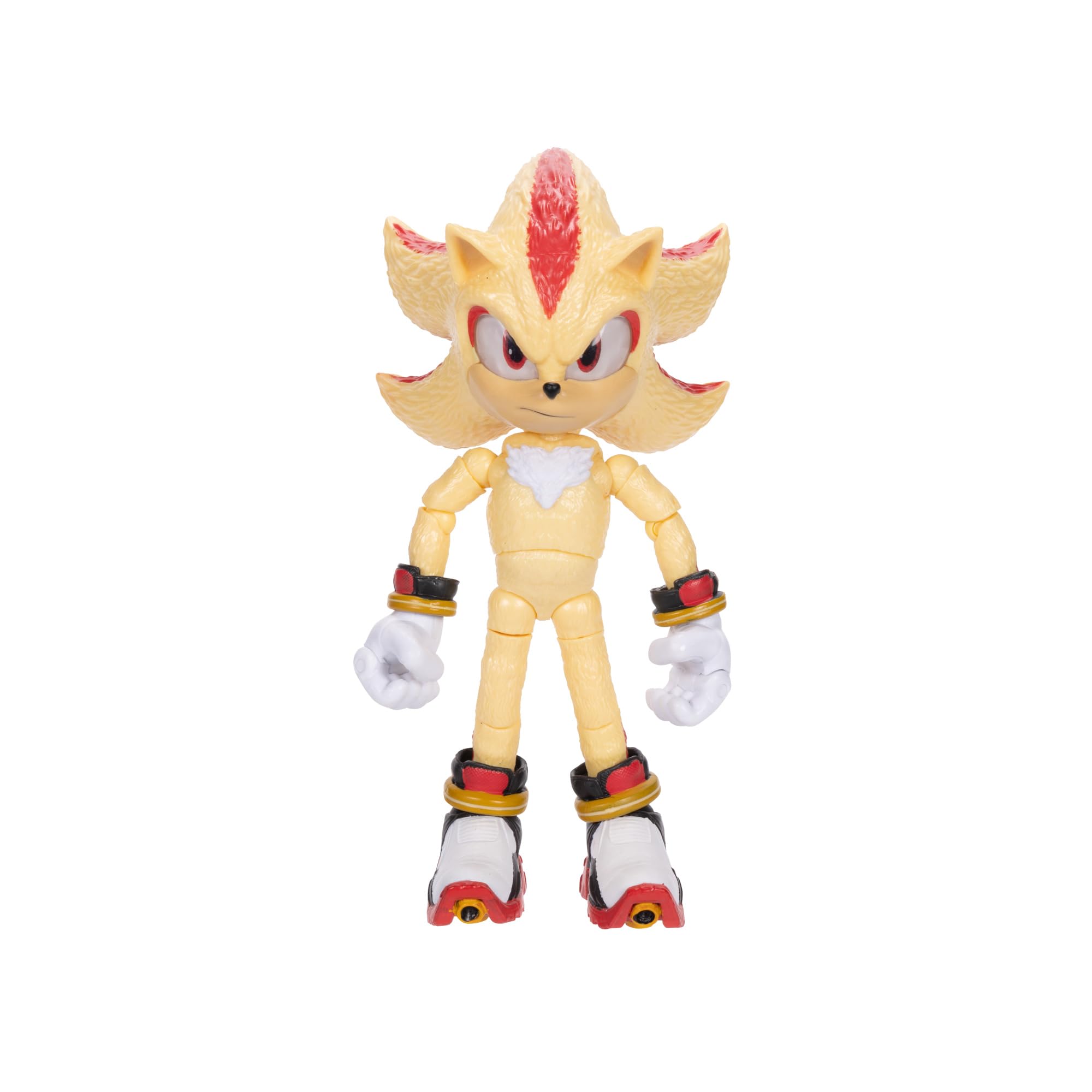 Sonic The Hedgehog Sonic 3 Movie Super Shadow Action Figure by Jakks Pacific 13 cm Tall Highly Poseable for Boys/Girls Officially Licensed Sonic 3 Movie, Recommended Age 3+