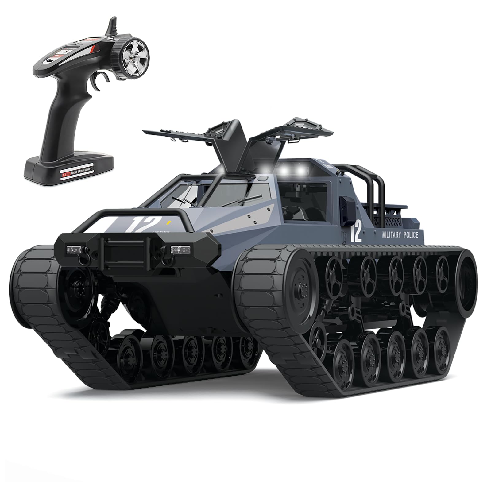 Mostop RC Tank 2.4Ghz Remote Control Crawler High Speed Tank Off-Road 4WD RC Car 2.4 Ghz RC Army Truck 1/12 Drift Tank RC Tank for Kids Adults - Image 3