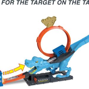 T-Rex Chomp Down City Track Playset Hot Wheels