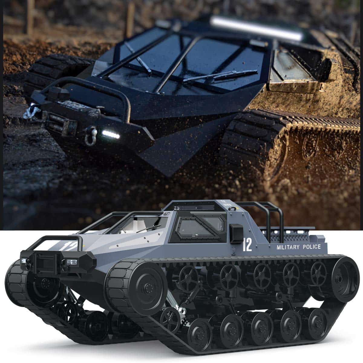 Mostop RC Tank 2.4Ghz Remote Control Crawler High Speed Tank Off-Road 4WD RC Car 2.4 Ghz RC Army Truck 1/12 Drift Tank RC Tank for Kids Adults - Image 10