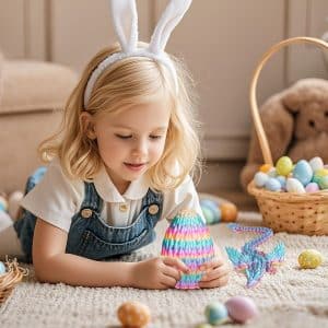 3D Printed Dragon Eggs with Articulated Fly Dragon Inside, Collectible Figurines Desk Fidget Toys for Adults Kids Easter Christmas Birthday Gifts Colleagues Shelf Decor Aquarium (Rainbow, M Size)
