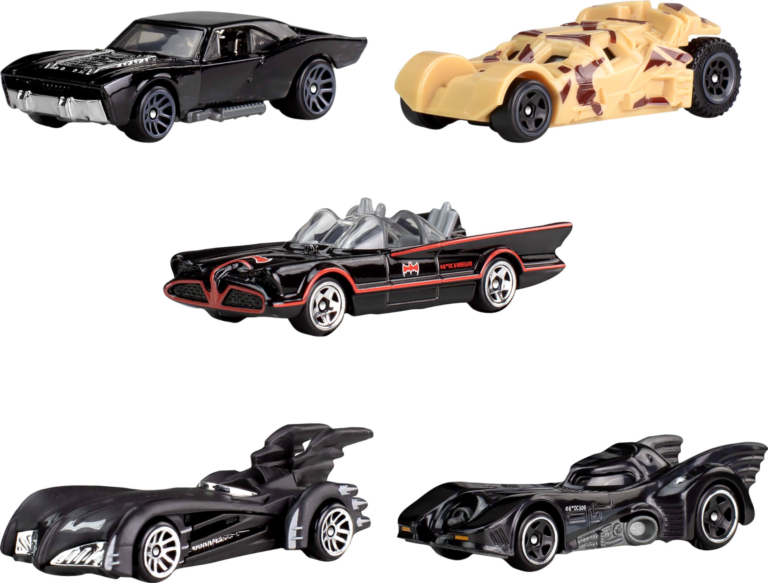 Hot Wheels 1:64 Scale Die-Cast Toy Cars Set of 5 Batman Vehicles for 85th Anniversary 5 Different Batmobile Replicas in an Anniversary Box JBG93 - Image 3