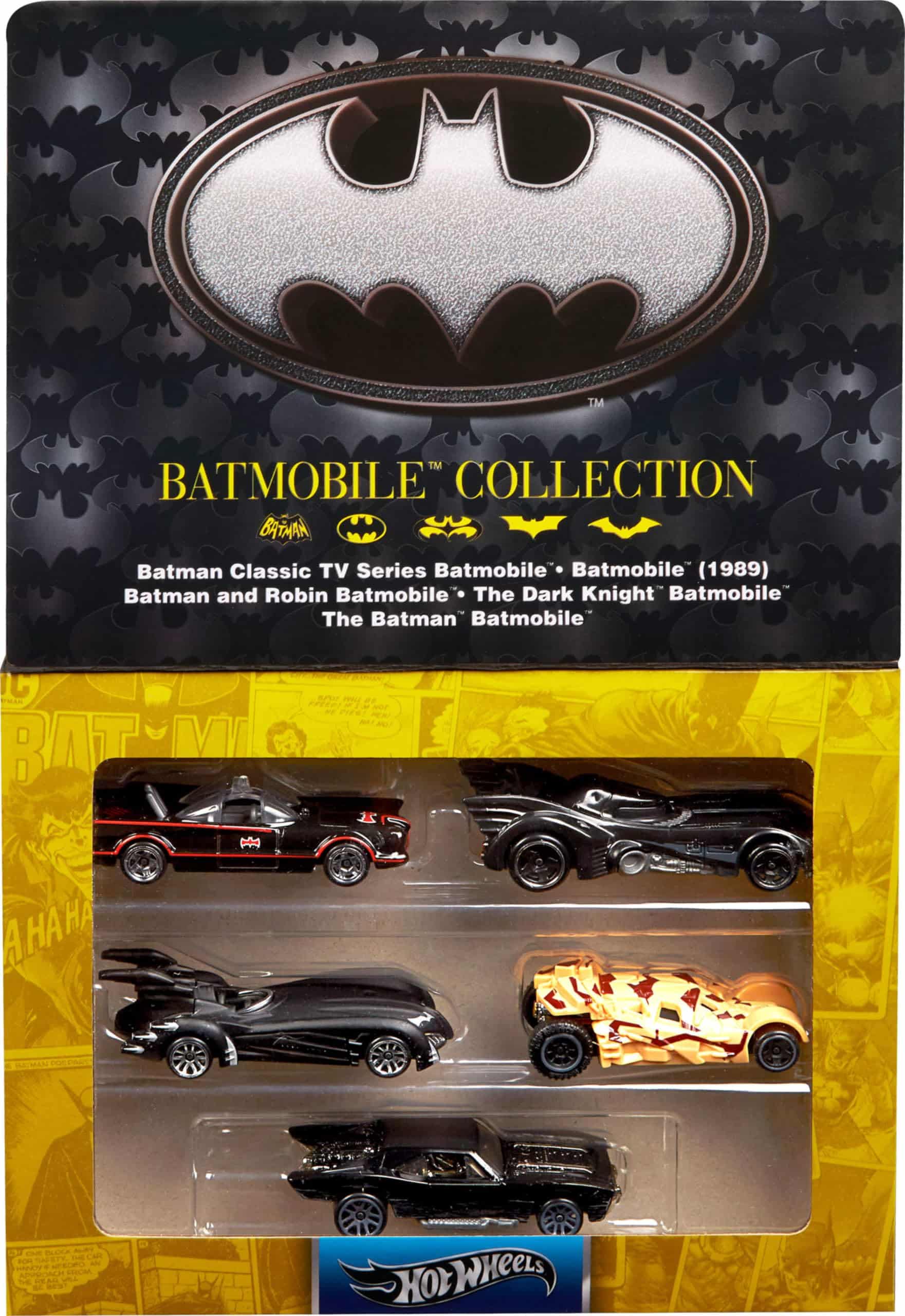 Hot Wheels 1:64 Scale Die-Cast Toy Cars Set of 5 Batman Vehicles for 85th Anniversary 5 Different Batmobile Replicas in an Anniversary Box JBG93 - Image 6