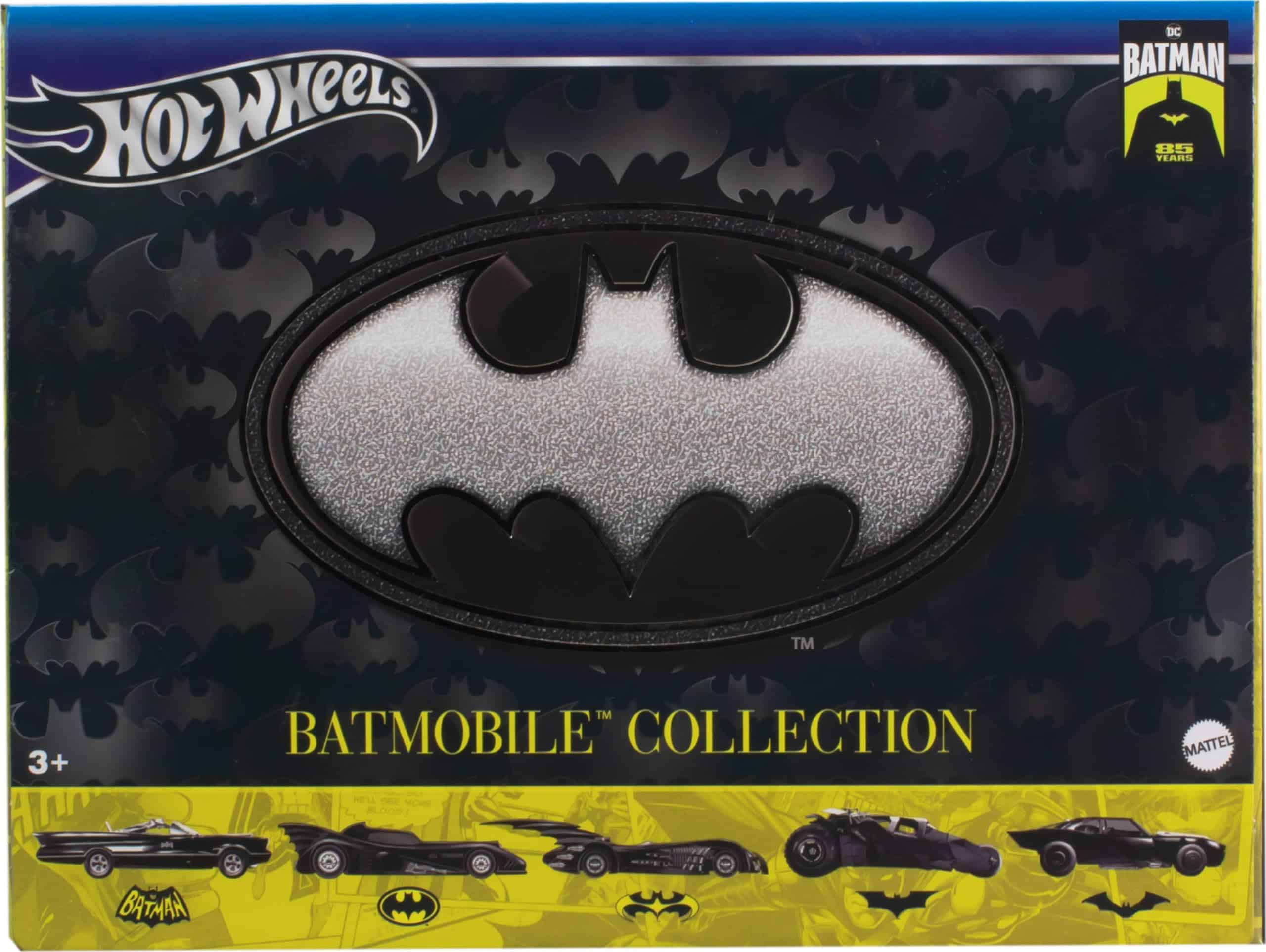 Hot Wheels 1:64 Scale Die-Cast Toy Cars Set of 5 Batman Vehicles for 85th Anniversary 5 Different Batmobile Replicas in an Anniversary Box JBG93