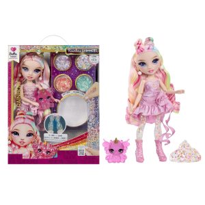 Rainbow High Rainbow Shimmers with Slime – Bella, Pink 27cm, Create a Rainbow Fashion Doll, Slime Kit