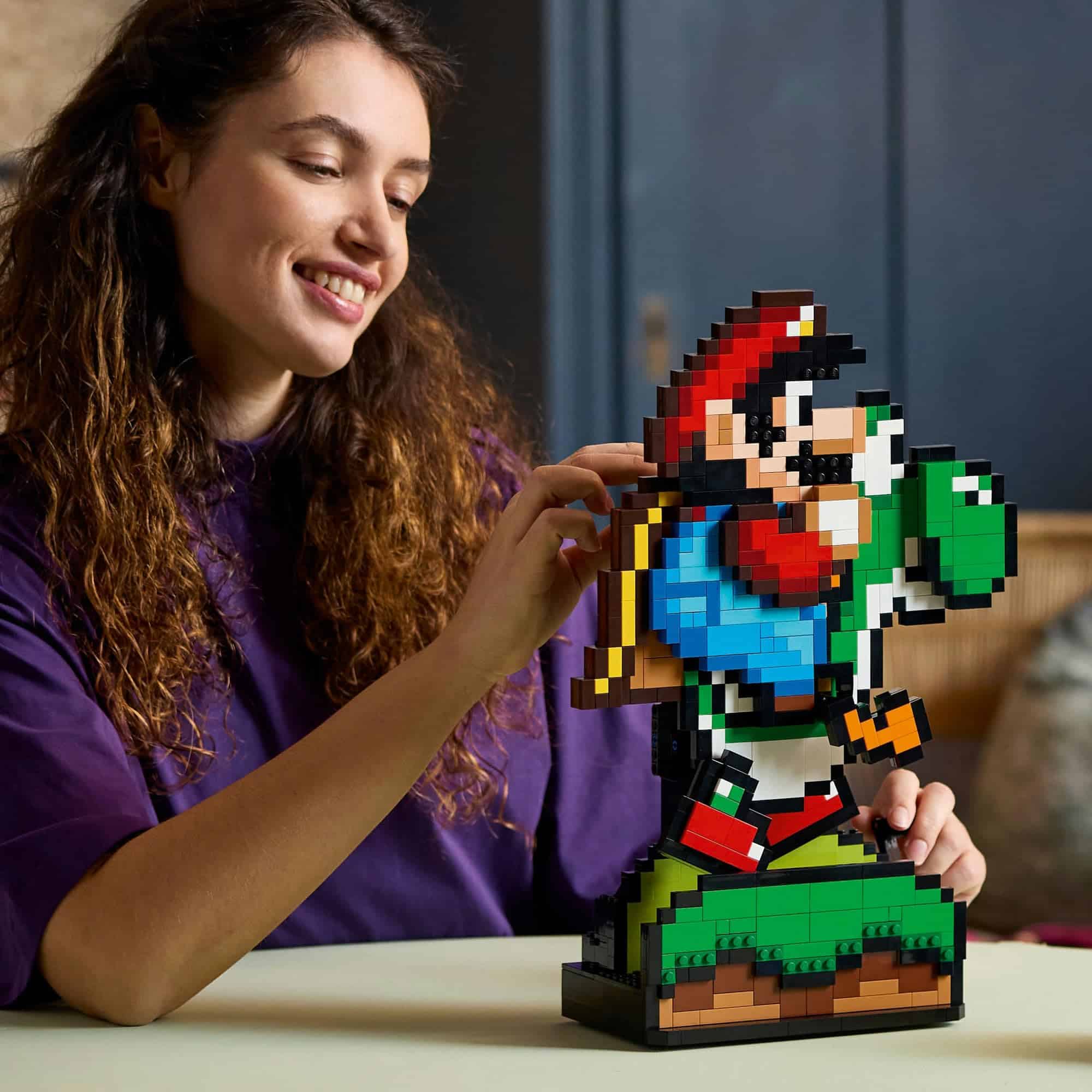 LEGO Super Mario Super Mario World: Mario & Yoshi 71438 Nintendo Collectible Set, Pixelated Figures, Toy for Adult Fans, Playful Display Model, Fun Room Decor
