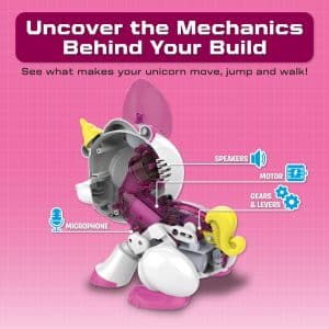 Build-a-Bot: Unicorn | Build Your Own Interactive Pet Unicorn | Easy Click 'n' Create System | 20+ Piece STEM Robot Kit for Kids | for Ages 4+