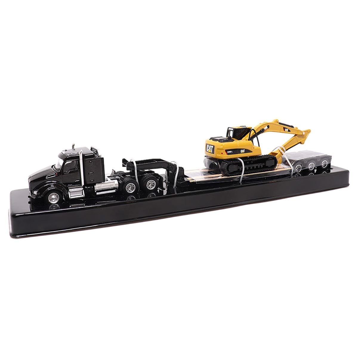 Diecast Masters | 1:87 Scale Kenworth T880s SBFS 40in-Sleeper Tandem Tractor with Lowboy Trailer and Cat 320D L Hydraulic Excavator | Model 84420 - Image 2