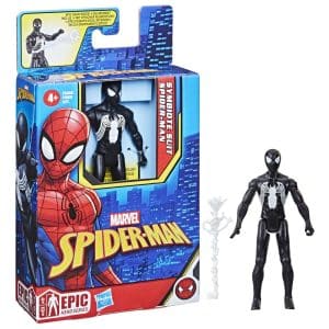 Marvel Spider-Man Epic Hero Series Symbiote Suit Spider-Man Action Figure, 4-Inch, with Accessory, Action Figures for Kids Ages 4 and Up