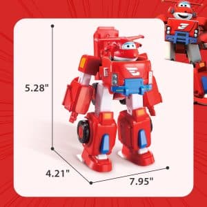 Super Wings - Deluxe Transforming Vehicle | Series 2 | Jett | Plane and Bot Vehicle Set | Includes 2 Inch Figure