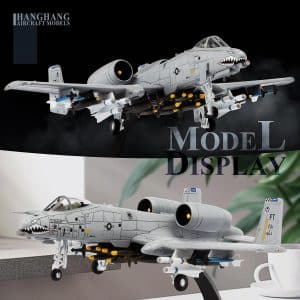 HANGHANG 1/100 Scale A-10 Thunderbolt II Warthog Attack Plane（Painted Version） Metal Fighter Military Model Fairchild Republic Diecast Plane Model for Commemorate Collection or Gift