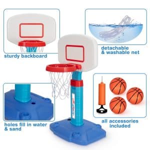 Kids Basketball Hoop with 3 Balls, Adjustable Mini Basketball Goal, Indoor Outdoor Toys for Toddlers 1-3, Kids Basketball Hoop with 3 Balls, Age 1 and Up