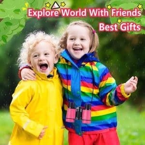 Kids Binoculars Best Gifts for 3-12 Years Boys Girls High-Resolution Optics Shockproof Mini Compact Binocuolar Toys Folding Small Telescope for Bird Watching Camping Outdoor Play